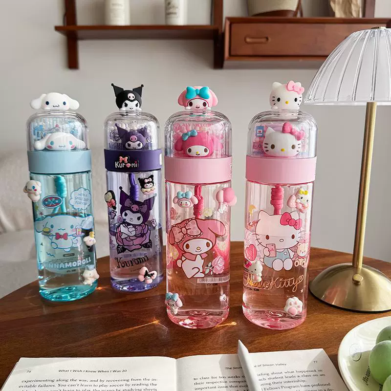Kulomi Sanrio Girls Water Cup симпатичная Tritan пластиковая кружка, портативная для студентов, подарок на воду