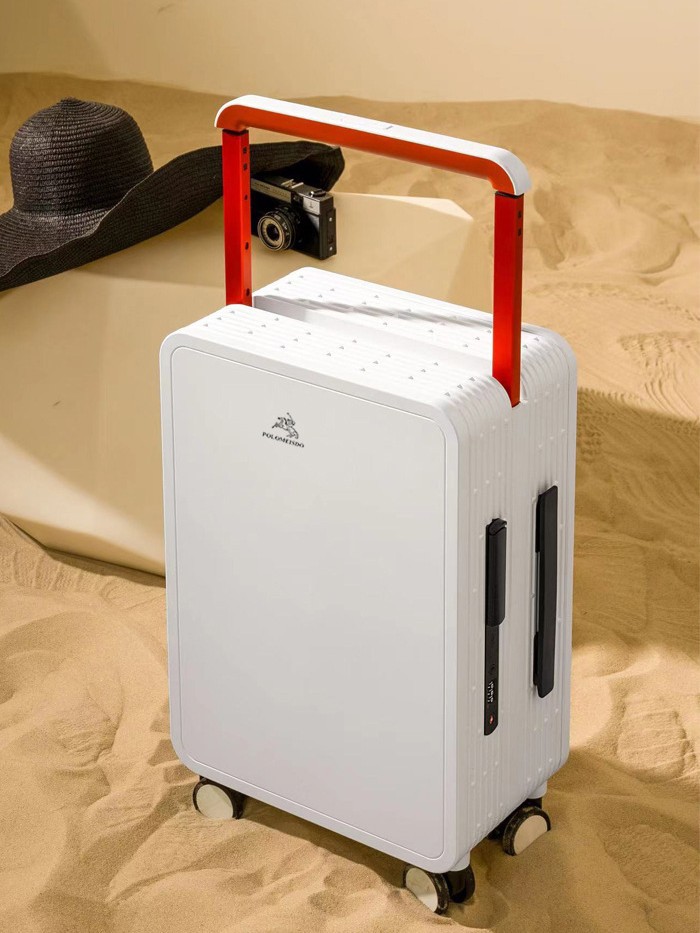 Vali nhựa PC 20 inch chống trầy, tay kéo rộng trung tâm, chống nước, thiết kế tối giản — Phối đôi đen trắng, Màu đen, Màu tím nhạt, Màu phối đôi đen đỏ