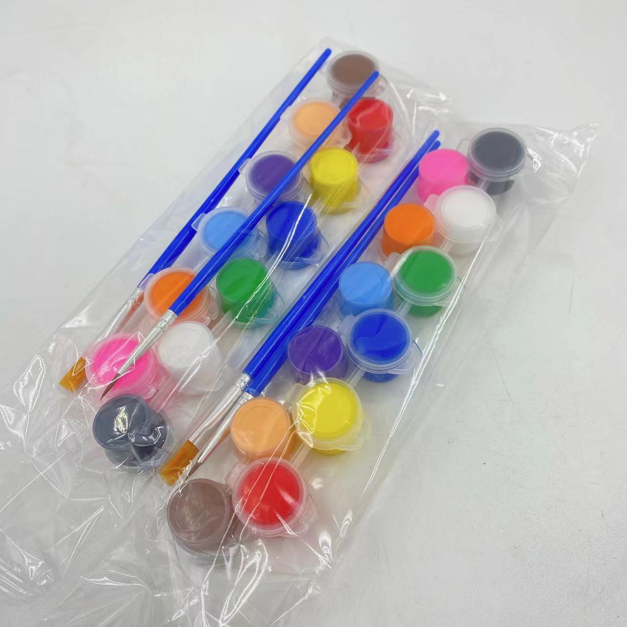 12 colores traje simple pintura acrílica de color niños kindergarten no DIY graffiti yeso con cepillo