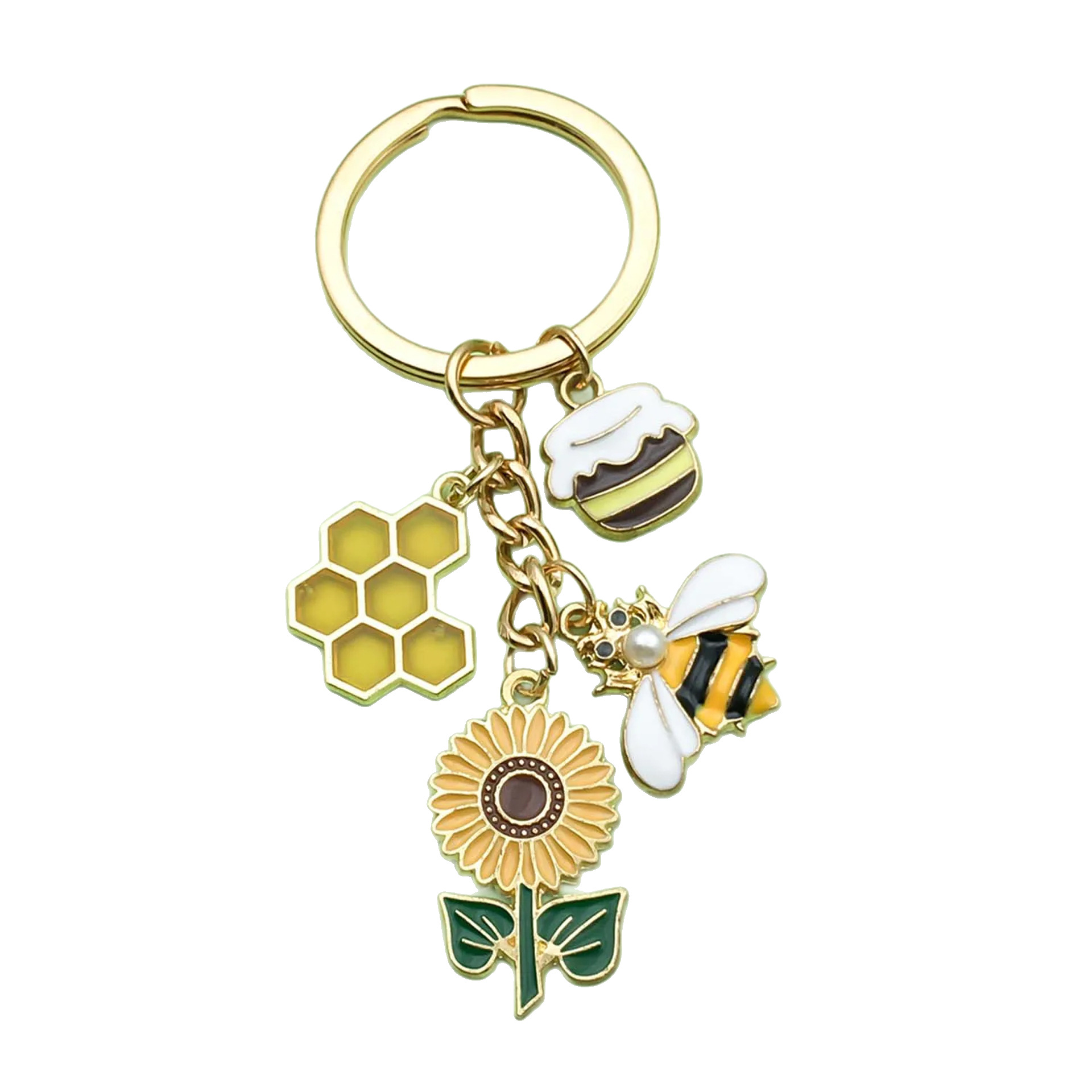Ventas transfronterizas personales colgantes perlas abejas colgantes girasoles joyas de Navidad ardilla llaveros