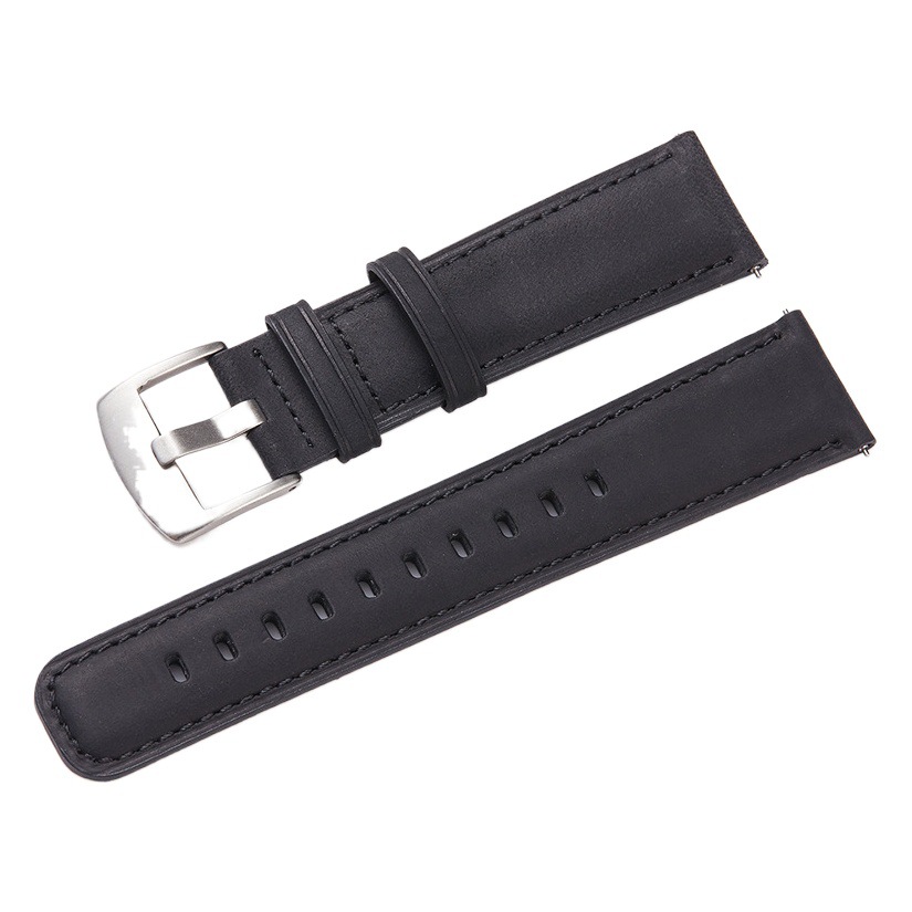 En stock Crazy Horse correa de reloj de cuero inteligente de liberación rápida correa de reloj de cuero mate correa de reloj suave 20/22m