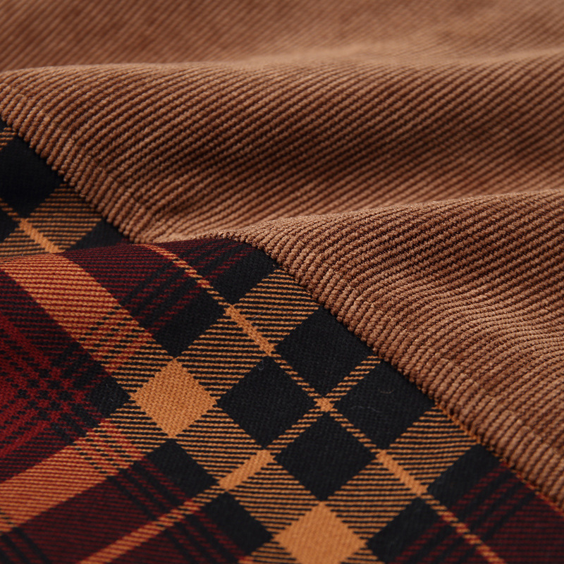 Herrenbekleidung Herren große Größe Winter plus Samt verdickt Docht Drachen kariertes Hemd Jacke Mantel Herrenbekleidung_voghion.com