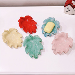 輕奢樹葉肥皂盒瀝水香皂盒不積水創意家用衛生間浴室免打孔簡約