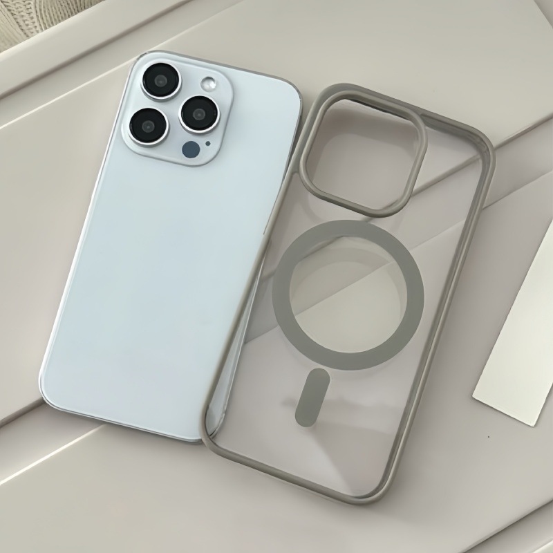 适用苹果17磁吸手机壳iphone14简约13男女款透明亚克力15pro防摔|undefined