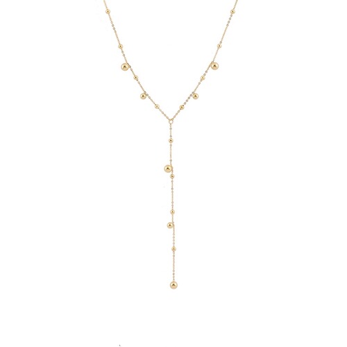 European and American style, simple and high-end 18K gold multi-drop tassel necklace for women, cold style, versatile long clavicle chain