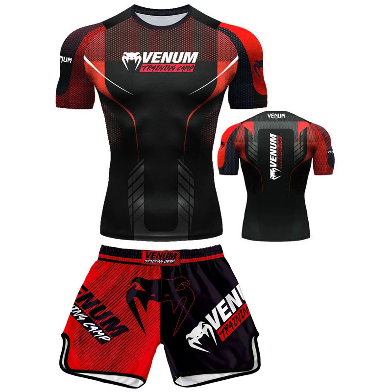 Summer Men's Venom Series Printed Sanda Sports and Leisure Training Clothes Quick-Drying Fighting Boxing Fitness Short Suit Summer Men's Venom Series Printed Sanda Sports and Leisure Training Clothes Quick-Drying Fighting Boxing Fitness Short Suit