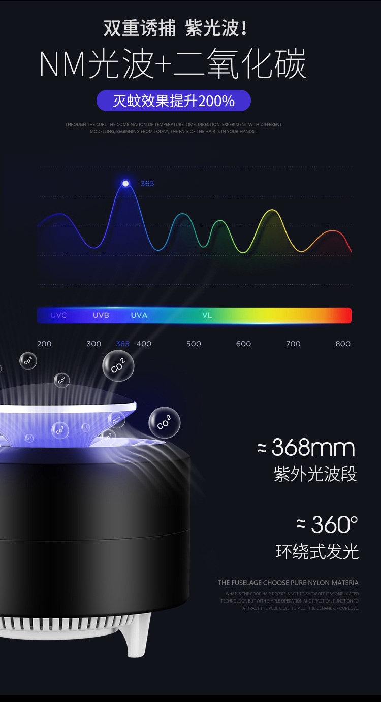 新款家用光触媒驱虫灭蚊灯吸入式驱蚊灯USB室内多功能灭蚊器详情8