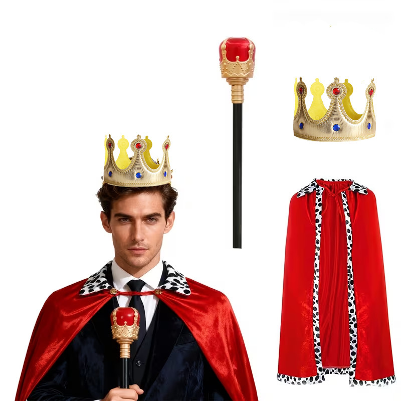 Halloween Cloak King Children's Adult Masquerade Cosplay Prop Performance Prince Cape Cloak