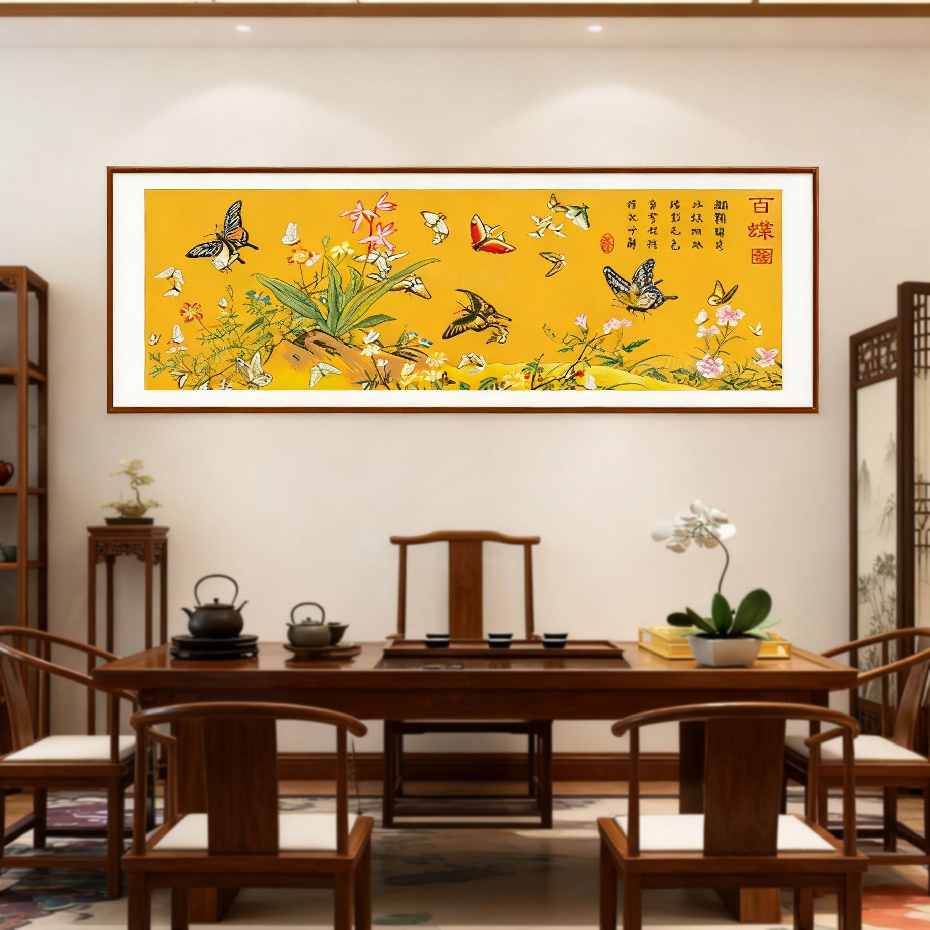 [Tela de seda antigua] productos genuinos Mona Lisa Royal punto de cruz flor fragancia mariposa pintura colección salón hilo bordado image 1