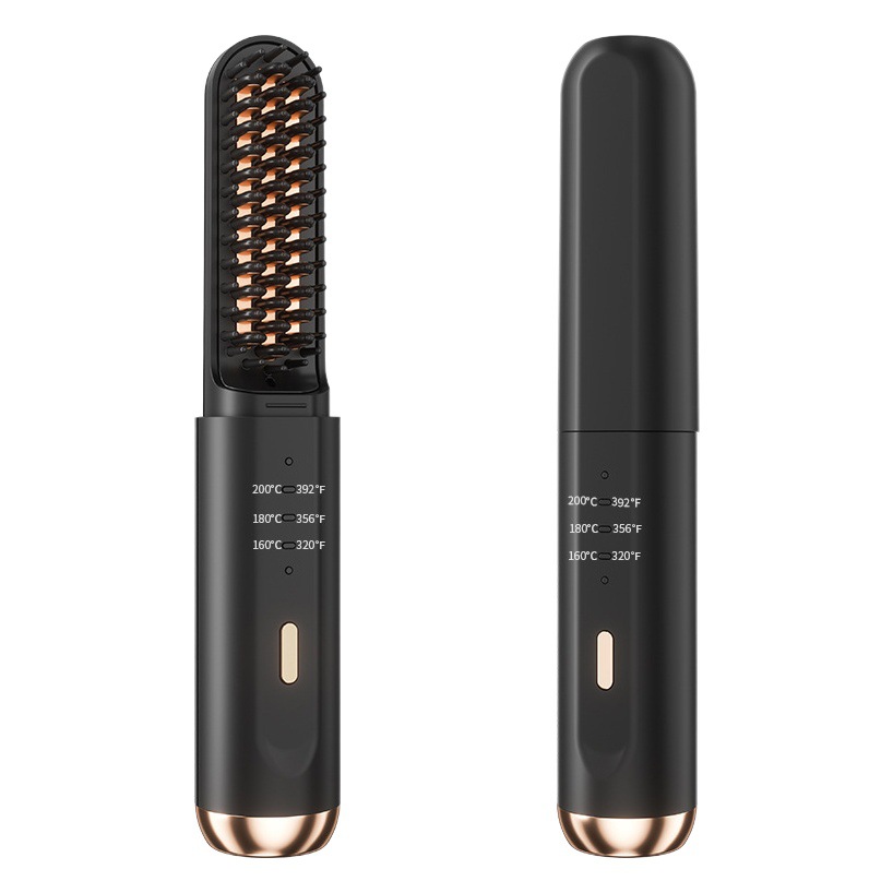 Plancha de pelo inalámbrico de Amazon transfronteriza para las mujeres, peine de aire caliente de doble uso, plancha de pelo de anión image 1