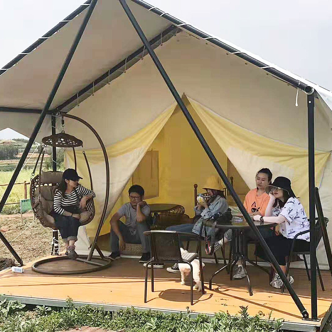 Tienda de campaña de lujo para camping y ocio al aire libre en zonas escénicas, venta directa de fábrica, impermeable, portátil, ligera.