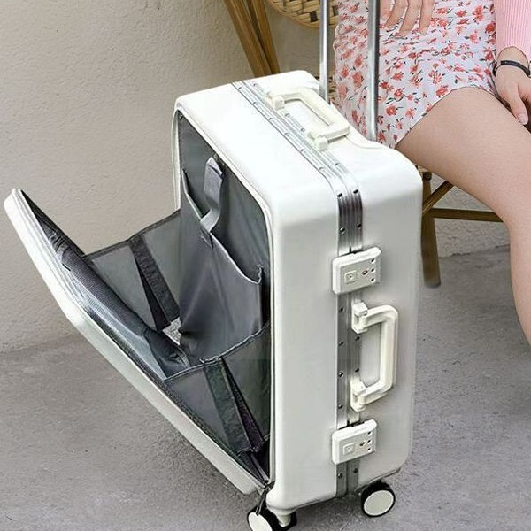 [Strictly Selected Factory] Front-Opening Luggage Laptop Business Trolley Case Women’S Boarding Suitcase