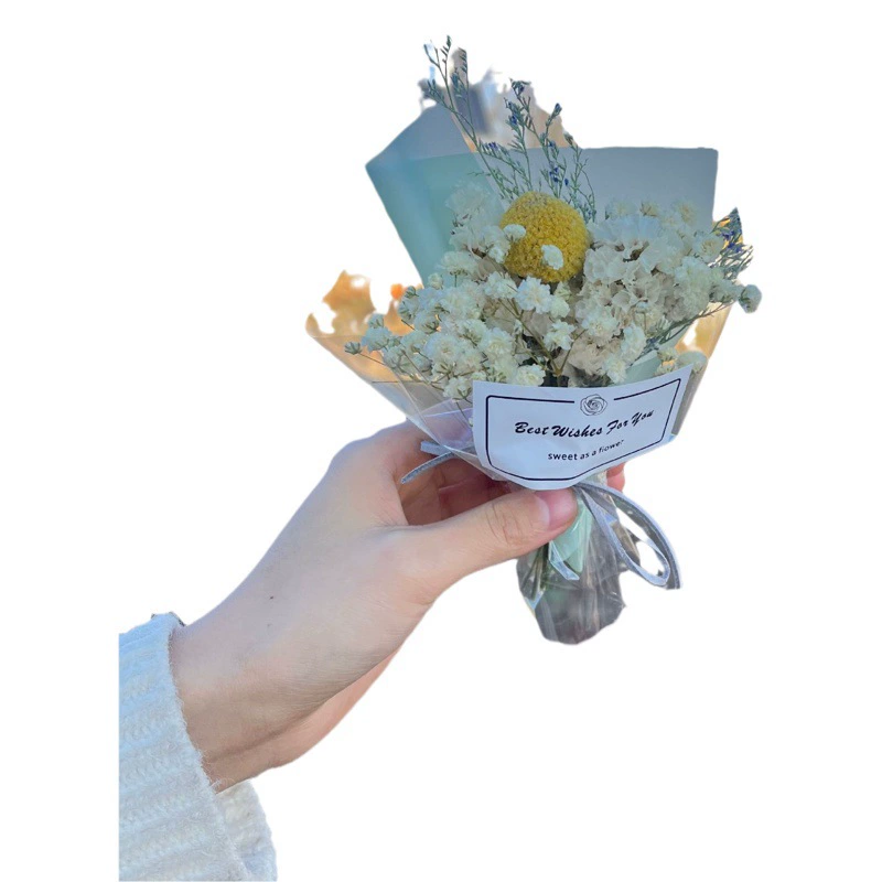 Мини изысканный букет свежих цветов Роза сушеный цветок мини сопровождающий подарок жест вечный цветок украшение автомобиля