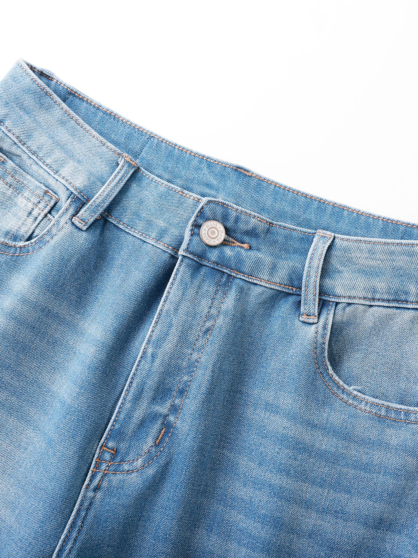 Quần jean nữ ống loe nhẹ chất lụa bốn mặt co giãn — xanh lam