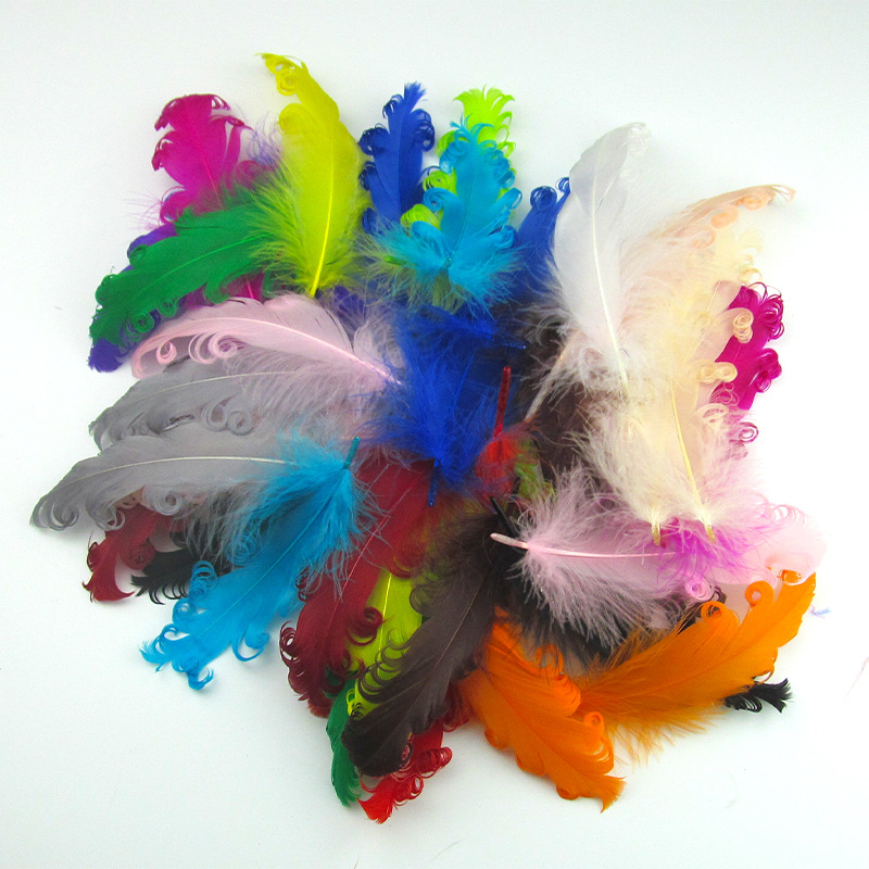 Yiwu factory direct diy handmade white large floating roll feather jewelry accessories hat clothing luggage accessories