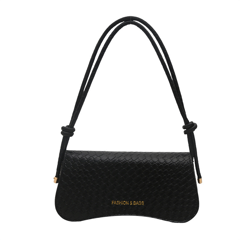 Casual simple retro moda tejido patrón 2025 color sólido verano nueva moda popular bandolera portátil