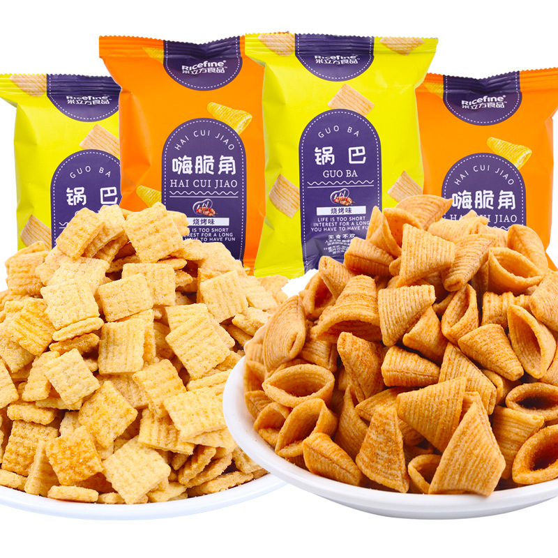 米立方ricefine锅巴嗨脆角烧烤味海底捞同款小零食餐饮小食品批发
