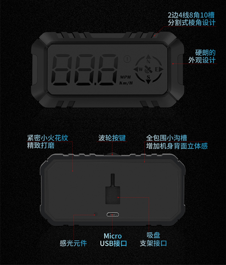 Car Hd G7 Car Hud Head-Up Display Universal Gps Speed Display Hud Beidou Compass
