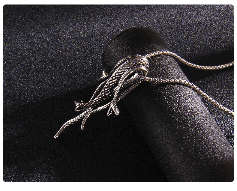 Wholesale Jewelry Fashion Snake 201 Stainless Steel Zinc Alloy Pendant Necklace display picture 3