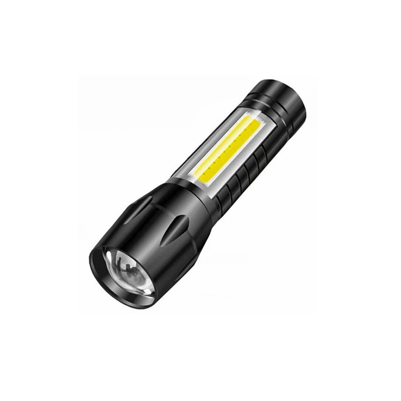 Linterna LED Mini Recargable para Exteriores, Portátil, Telescópica, Enfoque Ajustable, Luz Lateral COB, Cuerpo de Aleación de Aluminio 511, Regalo