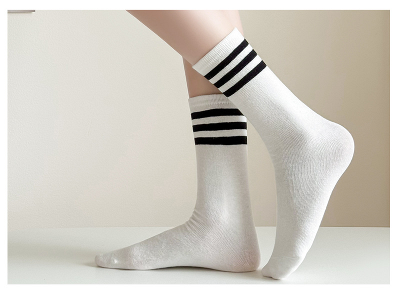 Women's Gender Sweet Style Women's Sweet Stripe Cotton Crew Socks A Pair