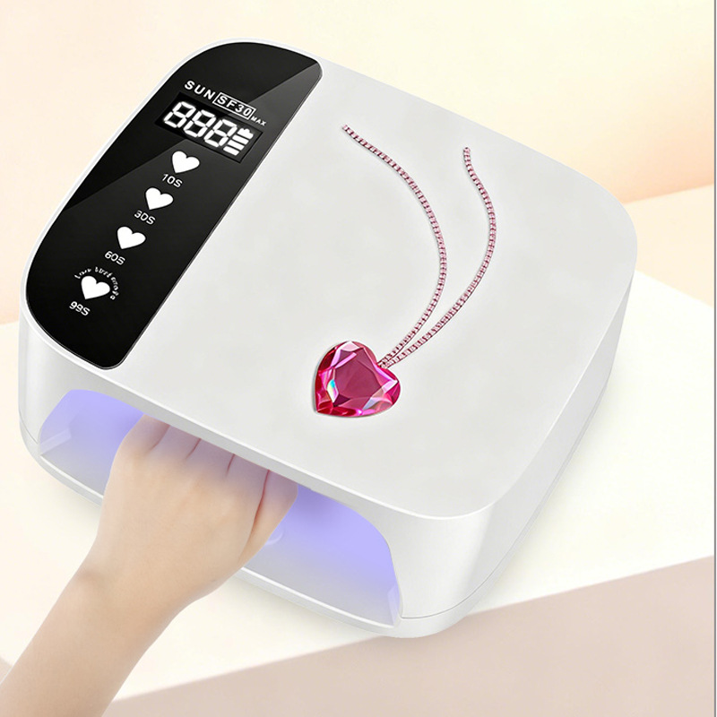 Lámpara de manicuras transfronteriza UV doble fuente de luz máquina de manicuras de alta potencia europea y americana con diamantes de almacenamiento de energía de manicuras luz de terapia de manicuras inducción inteligente