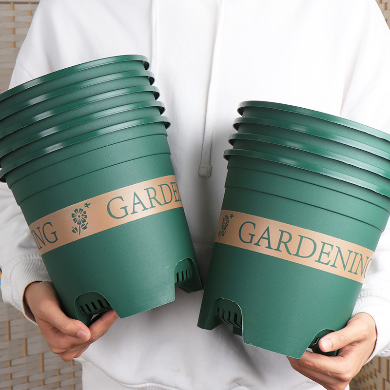 Three Generation Chunky Gallon Flower Pot Plastic Green Rose Fleshy Large Diameter Plastic Flower Pot Wholesale Thickened Gallon Pot