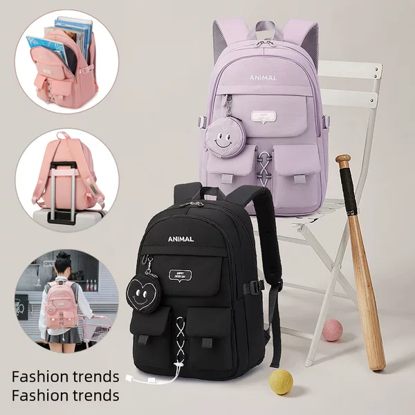 JLD Cross-border Korean-style Japanese High-quality Junior High School Student Schoolbag Large Capacity Stud Girl Backpack