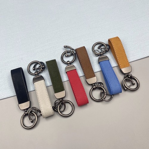 Elegant Flocked Leather Car Keychain Simple Men and Women Personalized Keychain Key Ring Key Chain Manufacturer Wholesale