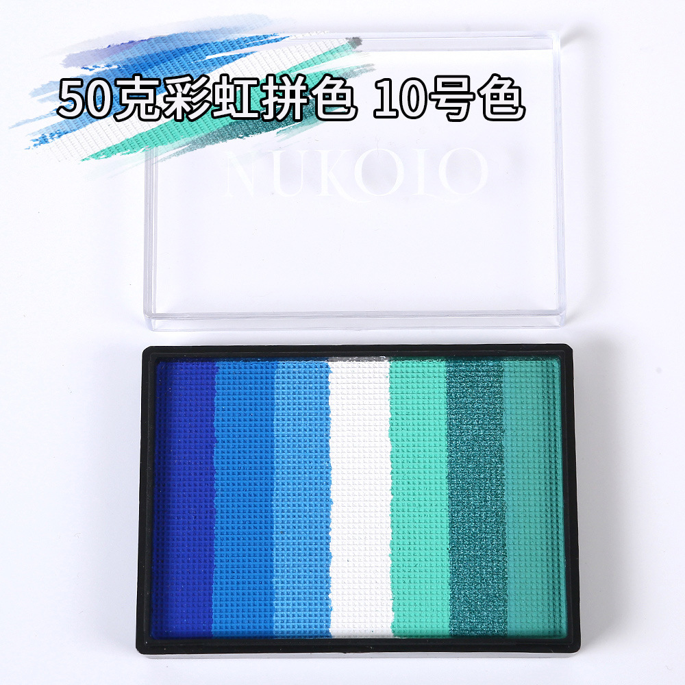 50g 6 colores a juego Arco Iris tira cara pintura a base de agua color a juego pigmento lavable cuerpo Arco Iris Cara color cubierta