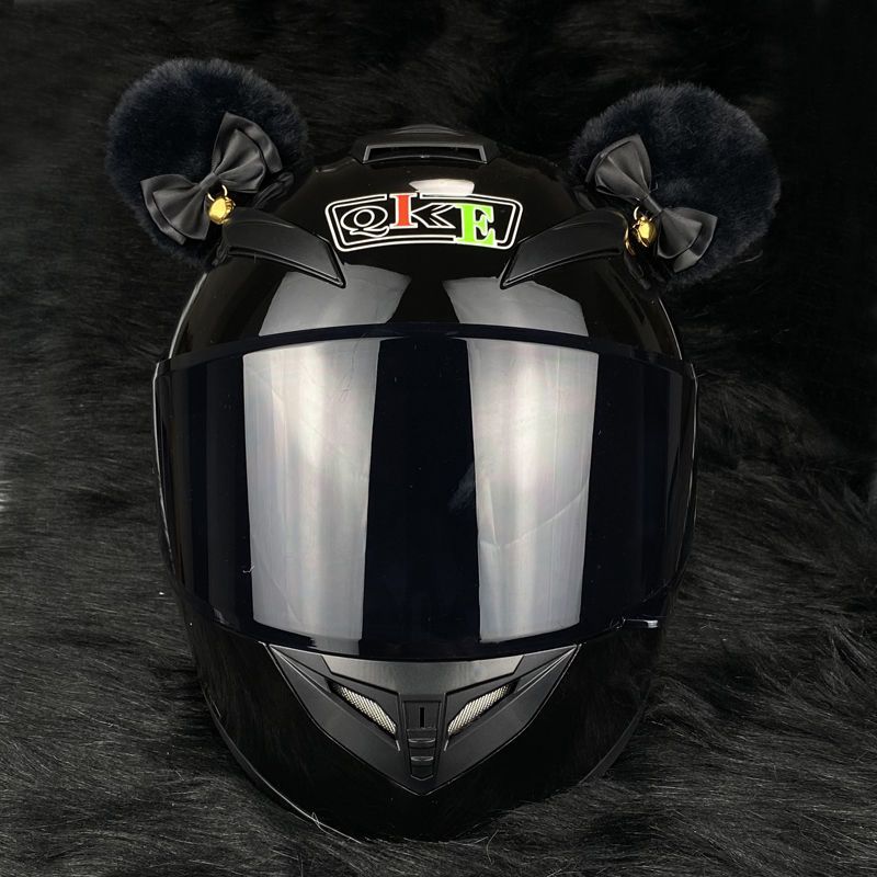 Lolita Cute Helmet Bear Ears Cat Ears Electric Motorcycle Helmet Decoration Men's and Women's Helmet Ornaments