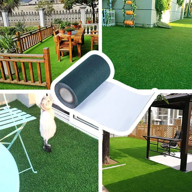 Cinta de césped transfronteriza, fuerte costura de césped al aire libre de alta viscosidad, simulación de cinta de césped falso de una cara, costura de cinta de doble cara