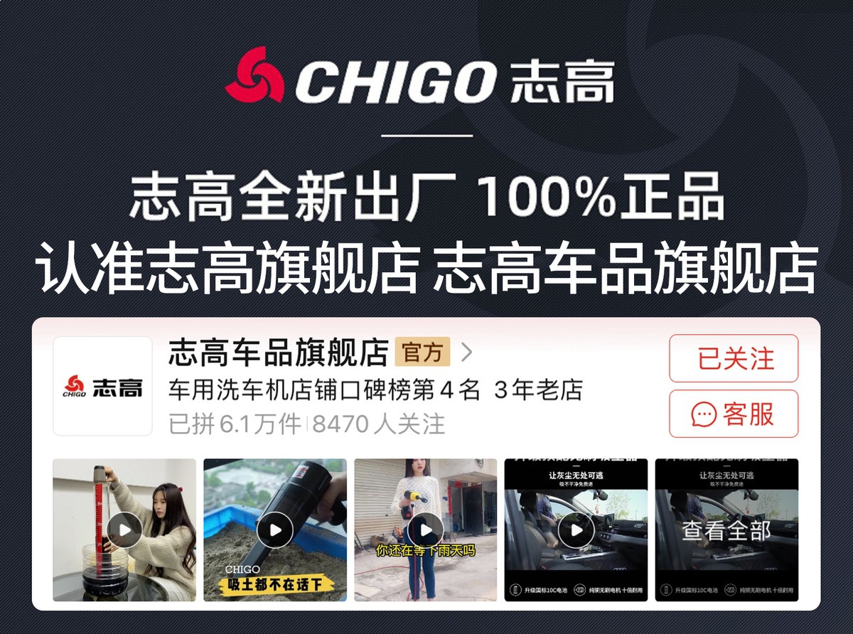 Chigo Car Wireless Vacuum Cleaner, Small and Powerful, with Strong Suction, Handheld, Dual-Use for Car and Home, Mini Rechargeable