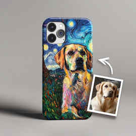 星空风格宠物插画手绘猫狗手机壳苹果软壳防摔菲林硬壳全包