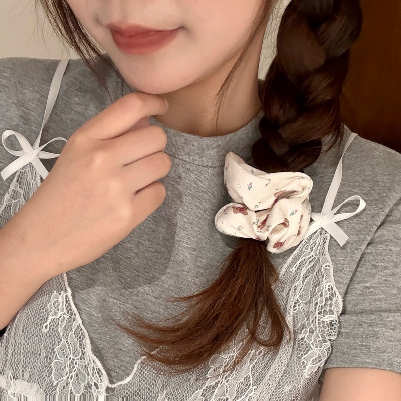 夏日蓝色系大肠发圈套装头绳少女可爱百搭扎马尾发绳简约气质发饰|undefined