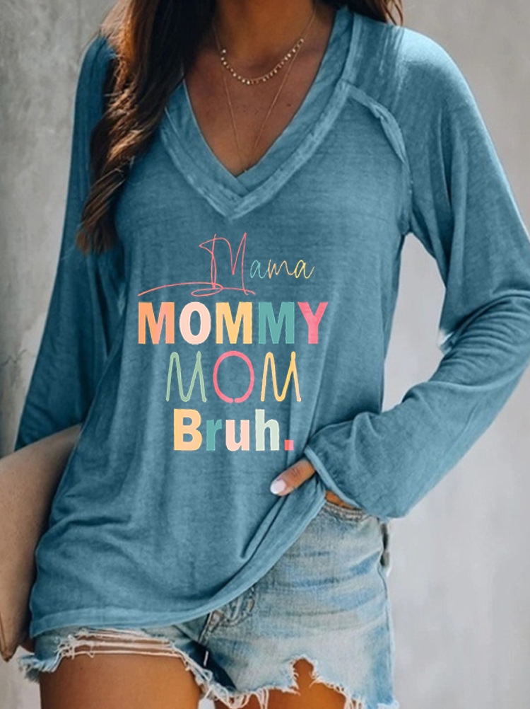 Mujeres Camiseta De Manga Corta Sudadera Manga Larga Sudaderas Con Capucha Y Sudaderas Casual Mamá Letra display picture 2