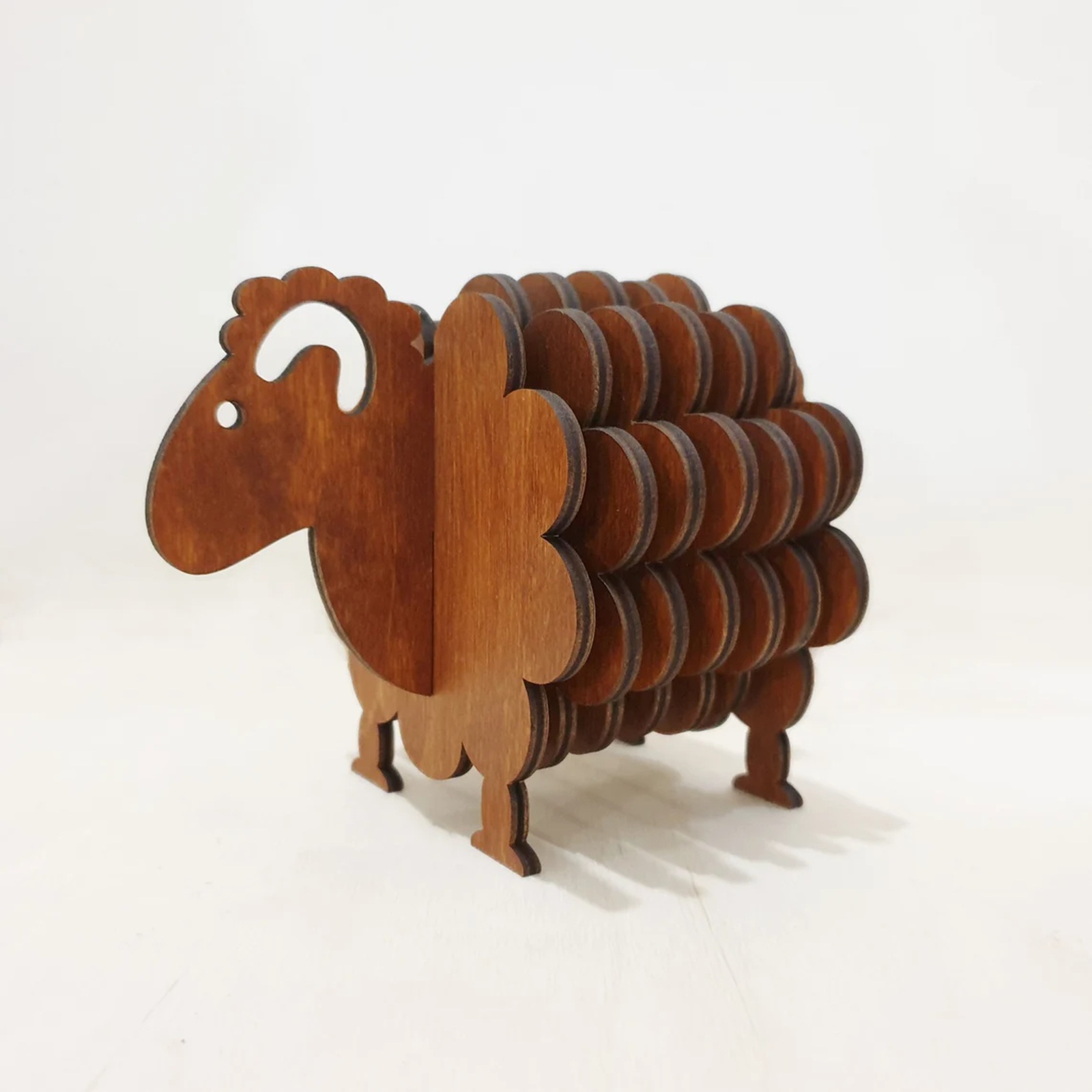 182g Weight Ornaments, coaster Home Textiles & Decor Type 1 Piece Quantity Daily Occasion Wood Material Sheep Pattern Cute Style Cute Sheep Wood Ornaments Coaster Artificial Decorations 5
