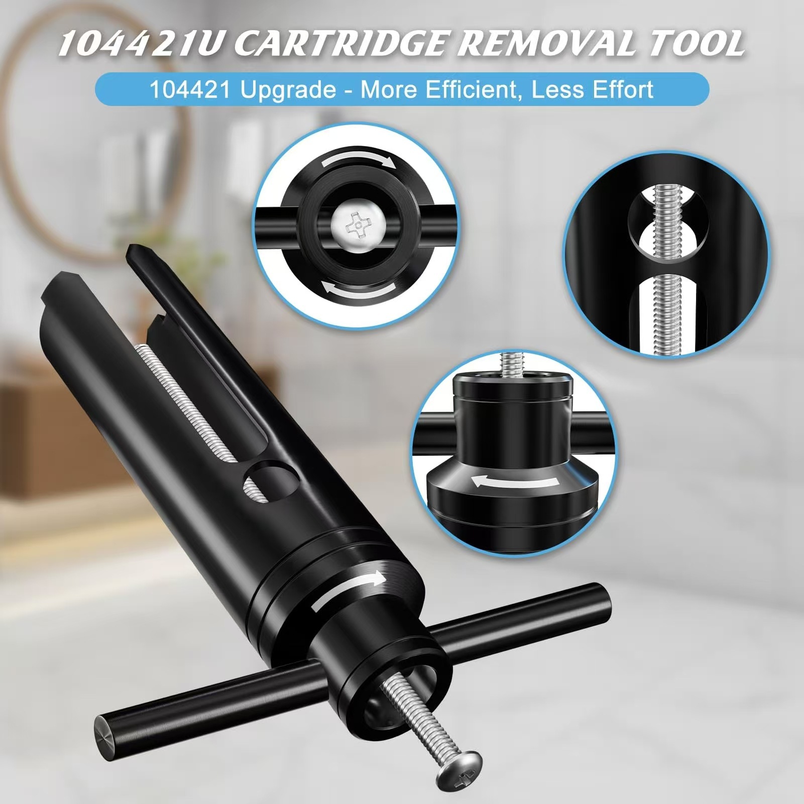 Cross-Border Foreign Trade Hot-Selling Pressure Balance Tool 104421U Black Tool Core Extractor Valve Core Removal Tool