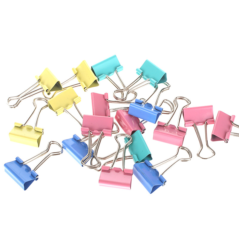 Keteyu Carpeta de color titular de boleto clip de cola de milano rosa azul amarillo verde clip de oficina clip de cola larga