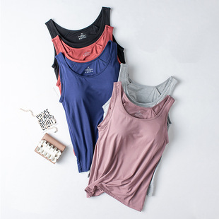Modal insert type without steel ring Cup one BRA condole belt small vest base yoga sports manufacturers wholesale