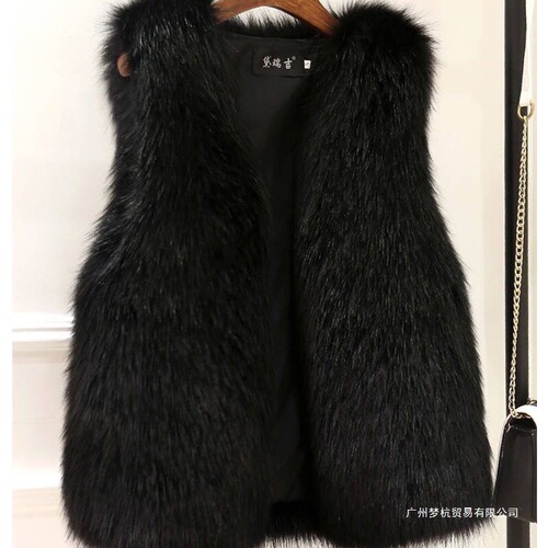 Leather vest imitation wool-like coat autumn and winter new all-matching Korean vest Western-style vest with fluffy cotton thickening Southeast Asia