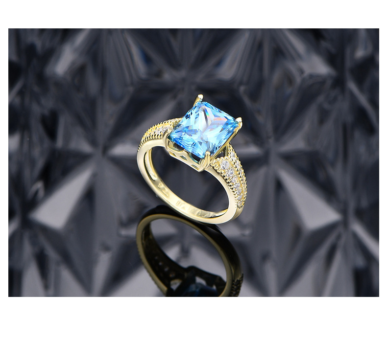 Fashion Geometric Sterling Silver Inlay Zircon Rings 1 Piece