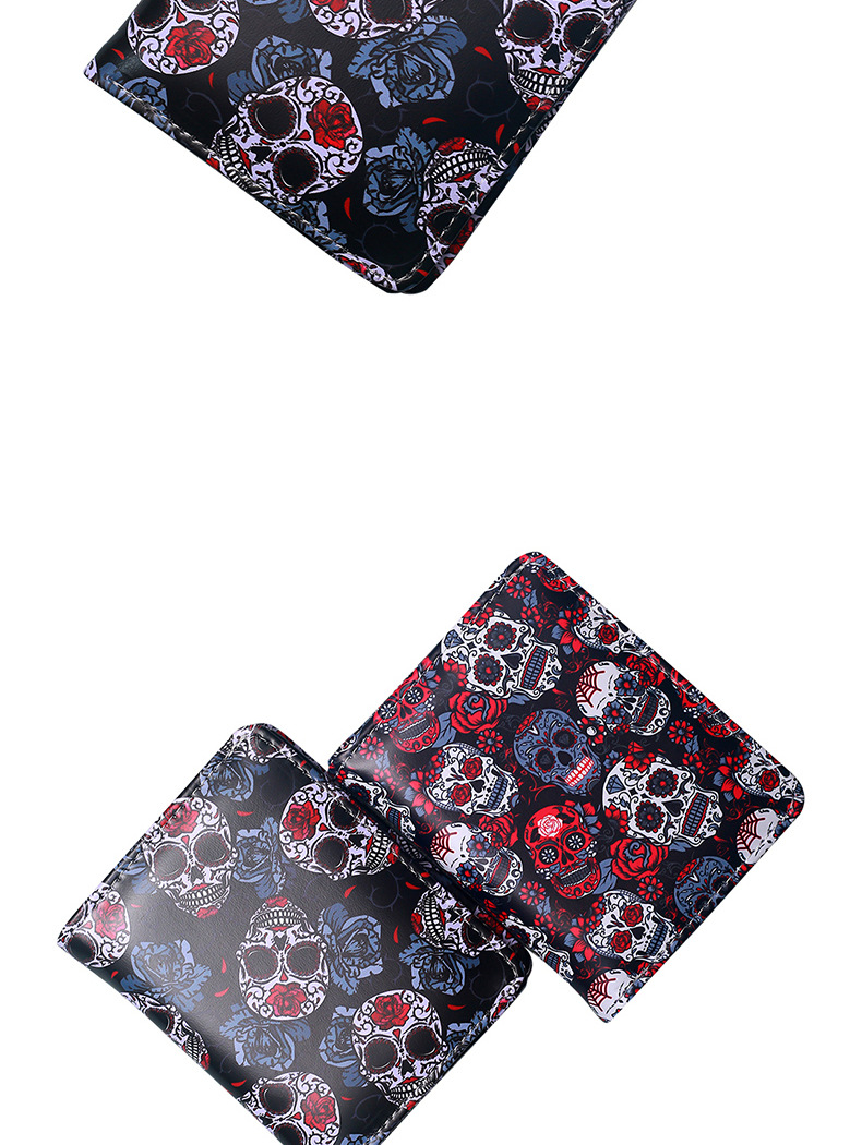 37g Weight Nylon Lining Material Open Closure Type Small Wallets Bags Type 1 Piece Quantity Holiday, Party Occasion PVC Material Halloween Festival Skull Pattern All Seasons Season Unisex Gender Printing Design Retro, Cool Style Style Square Shape Unisex Skull PVC Open Small Wallets 15