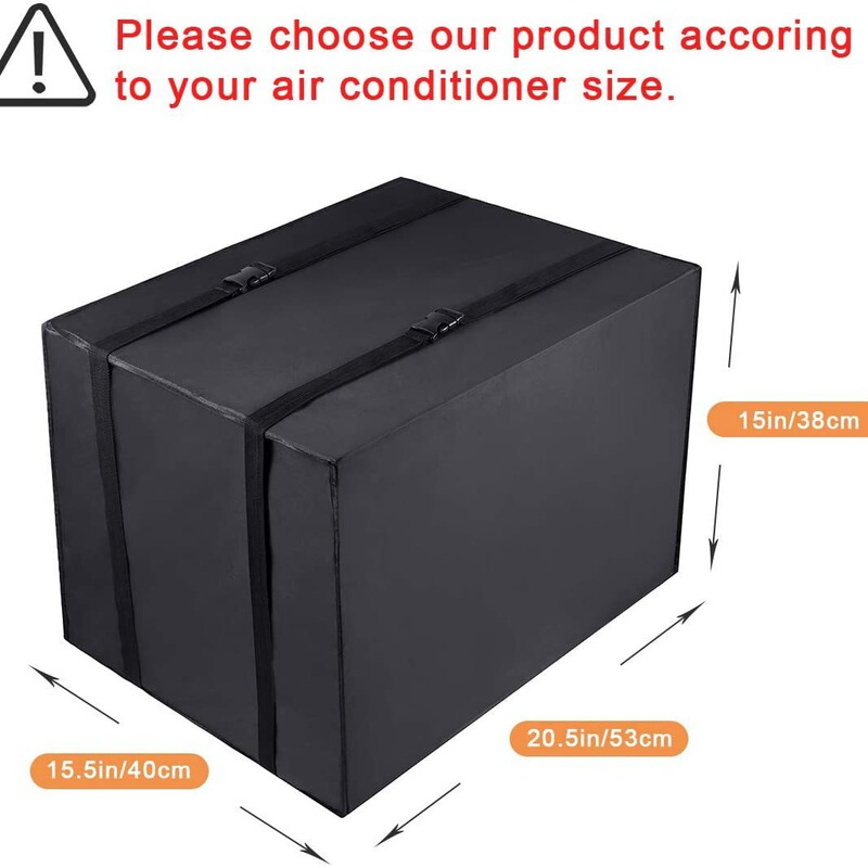 Window air conditioning cover outdoor, exterior window AC unit cover black dustproof Waterproof AC cover outdoor window