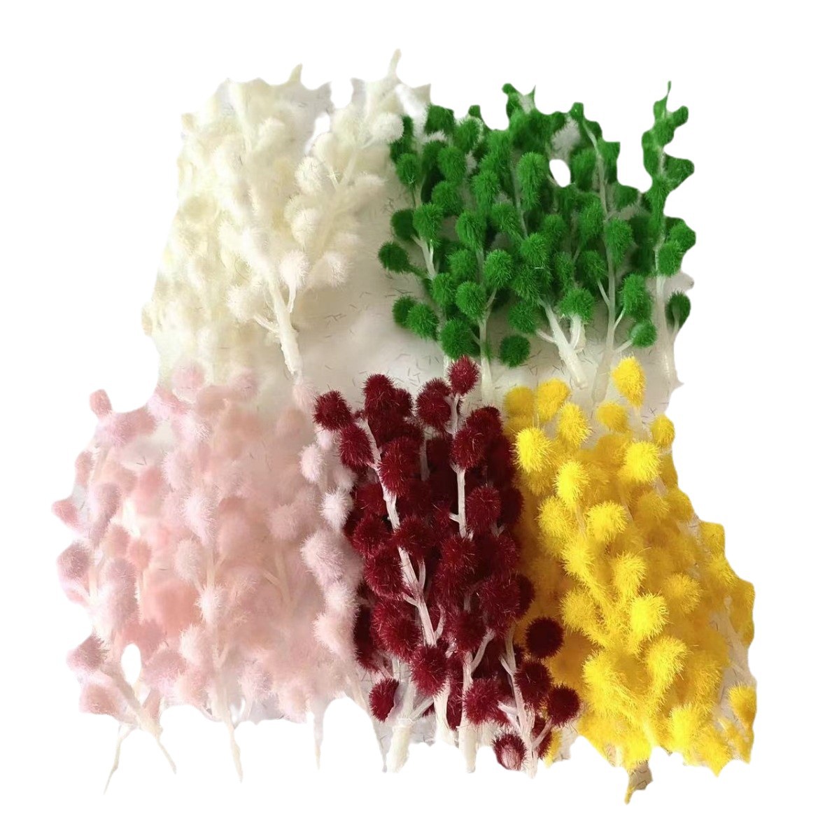 工場直販の造花アカシア、半完成品の花頭、DIY手工芸品、卸売、家の装飾と美化