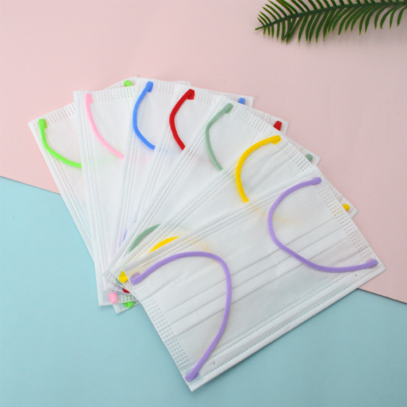 彩色耳带一次性口罩白色独立包装网红时尚男女红黄粉黑face mask