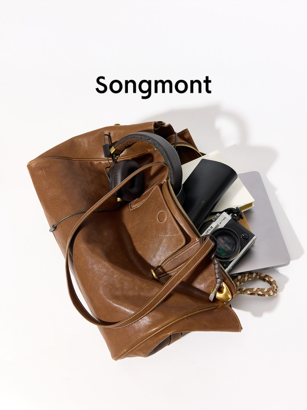 【李娜同款】Songmont山下有松循迹系列见物旅行包植鞣牛皮托特包|undefined