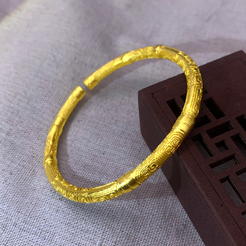 Vietnam oro clásico estilo étnico pulsera de las mujeres chapadas en oro joyería xiangsi ratán moda pulsera abierta regalo de cumpleaños