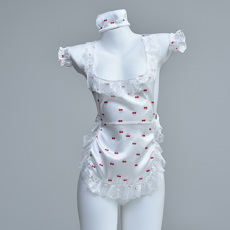 Night listening fragrance sexy lace watery cherry hip apron maid outfit sexy underwear naked back uniform temptation Night listening fragrance sexy lace watery cherry hip apron maid outfit sexy underwear naked back uniform temptation