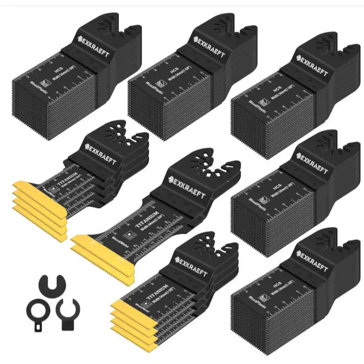 110 件多工具刀片摆动工具刀片,通用钛摆动锯片适用于金属指甲、